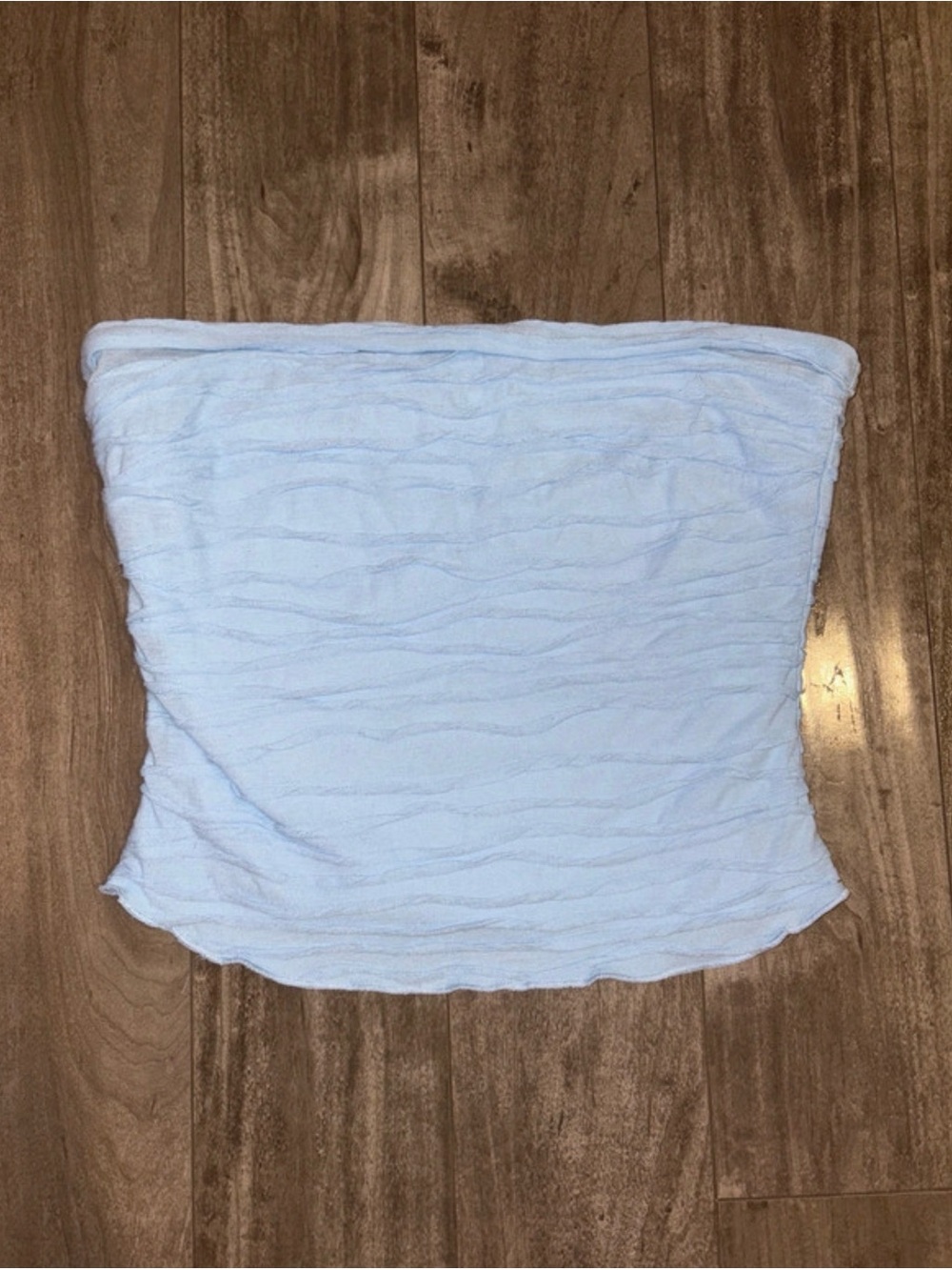 Princess Polly Sky Blue Strapless Ruched Tube Top